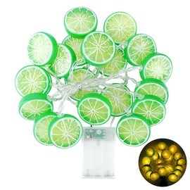 YOLUFER Lemon String Lights 20pcs LED Lights Lemon Slice Battery Powered Fairy String Lights for Daily Decoration, Festive Event Decoration
