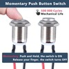 DMWD 2-Pack 12mm Momentary Metal Waterproof Push Button Switch Raised