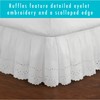 FRESH IDEAS Eyelet Bed Skirt Dust Ruffle Embroidered Details, Classic