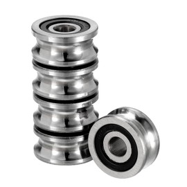 Kozelo Pack of 5 SG15 U Nuts Ball Bearings – [5 x 17 x 8 mm] Sealed Pulley Wheel Roller Bearing for Rail System Use Chrome Steel ABEC1