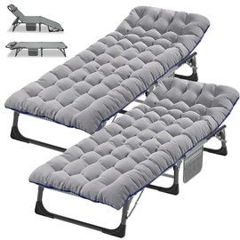 DoCred Folding Camping Cot with Mattress, 2 Pack Heavy Duty Folding Cot for Adults, Portable Sleeping Cot Bed Adults Outdoor Bed with Carry Bag, Travel Camp Cots