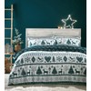 HOMEMAKER BEDDING Christmas Duvet Set Teal White Reindeer Stag Hearts
