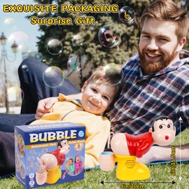 Bubble Machine - Funny Music Automatic Bubble Maker, Boy Bubble Blower with LED Flashing Lights, Bubble Machine for Kids Boys Girls