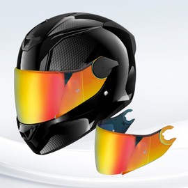 Helmet Visor for Shark D Skwal D-Skwal 2 Spartan, Motorcycle Helmet Visor, Motorcycle Wind Protection Helmet Lens Visor, Integral Helmet Visor UV-Resistant, Motorcycle Helmet Visor Replacement (Chrome