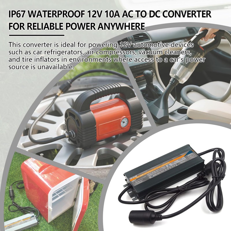 12V 10A 120W AC to DC Converter IP67 Waterproof Power