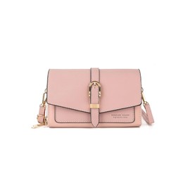 PORRASSO Elegant Wallet Crossbody Phone Bag Women's Shoulder Bag Clutch Purse Bag PU Wallet for Party Wedding Travelling Light Pink