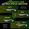 LUCKYFISHING Paddle Tail Swimbaits 16 PCS Fishing Lures Soft Plastic