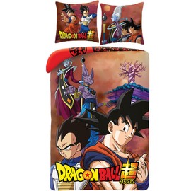 Bettwäsche Dragon Ball Super, wendbarer Bettbezug 140 x 200 cm und Kissenbezug, Polyester