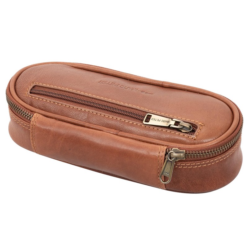 Marc Peter® Vintage Leather Pencil Case with YKK Zip, Pencil
