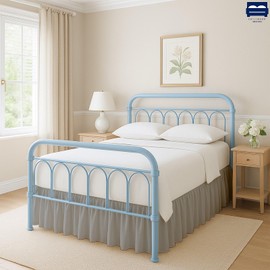 Cottingon Bed Skirt Twin 24" Drop with Split Corners, 100% Microfiber Soft and Stylish, Dust Ruffle with Platform, Light Grey