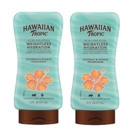 Hawaiian Tropic Weightless Hydration After Sun Lotion with Aloe, 6oz Twin Pack | Hawaiian Tropic Lotion, Moisturizing Lotion, After Sun Care, After Sun Moisturizer, 6oz each Twin Pack