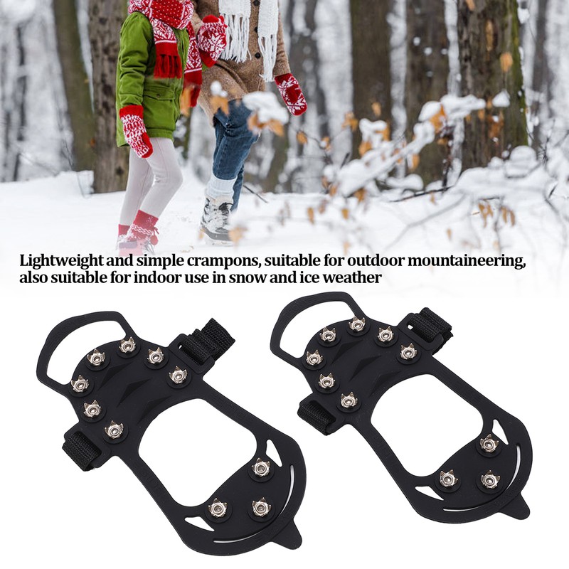 2pcs/set 10 Tooth Crampons Shoe Cover Rustproof Durable Mountaineering Ice