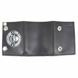 Milwaukee Leather Men's Genuine Leather Tri-Fold Biker Wallet w/Anti-Theft Stainless Steel Chain - 4 Inch