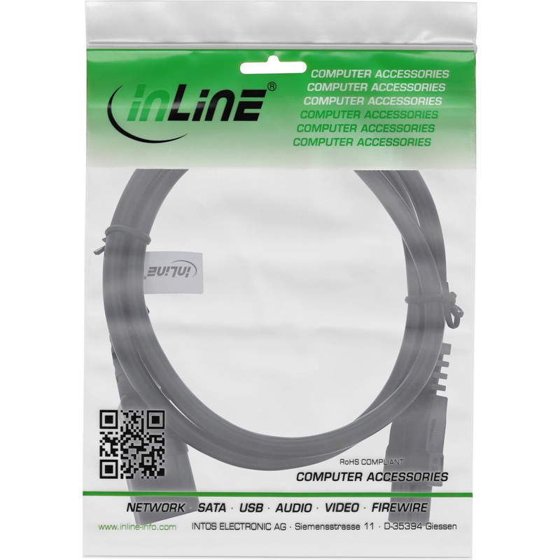InLine Power Cable C14 Coupling to C5 Plug, Power Cable