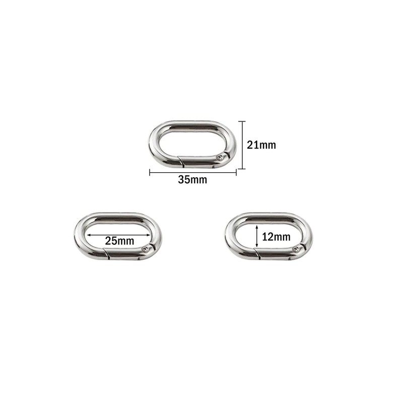 Bobeey 4pcs Carabiner Metal Spring Key Ring,Spring Snap Hooks Clip,Spring