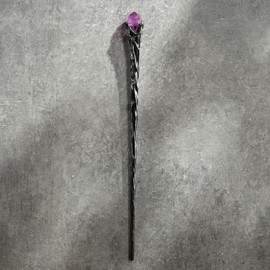 Veronese Design 14 Inch Amethyst Meteoric Spire Magic Wand Resin Collectible Wizard Prop