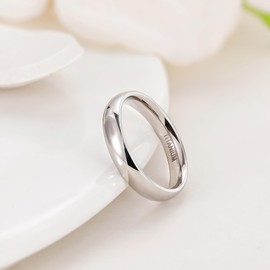 TIGRADE 2mm 4mm 6mm 8mm 10mm Titanium Ring Plain Dome High Polished Wedding Band Comfort Fit Size 3-15,4mm,Size 10.5