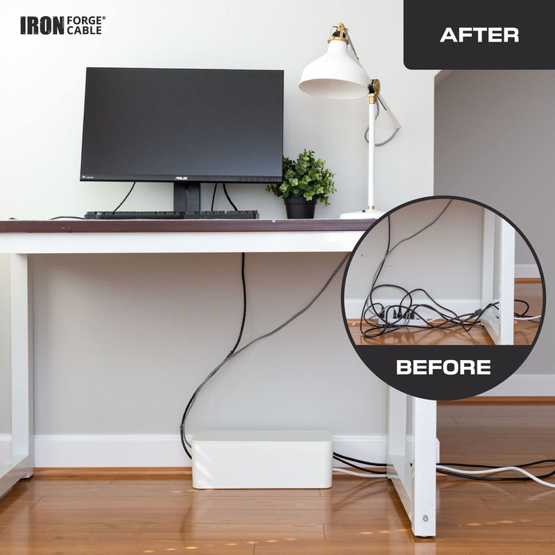 Iron Forge Cable Cable Management Box, 2 Pack - White