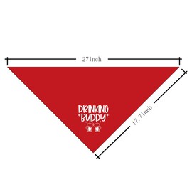 Drinking Buddy Dog Bandana, Funny Cute Dog Bandana, Pet Dog Triangle Scarf, Red Dog Bandana, Dog Bandana for Small Medium Large Dogs, Gift for Dog Lover (A28)