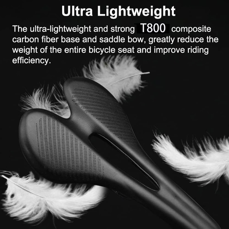 Hliya Carbon Bicycle Saddle Mountain Bike Saddle/Racing Saddle, Ultralight Non-Slip