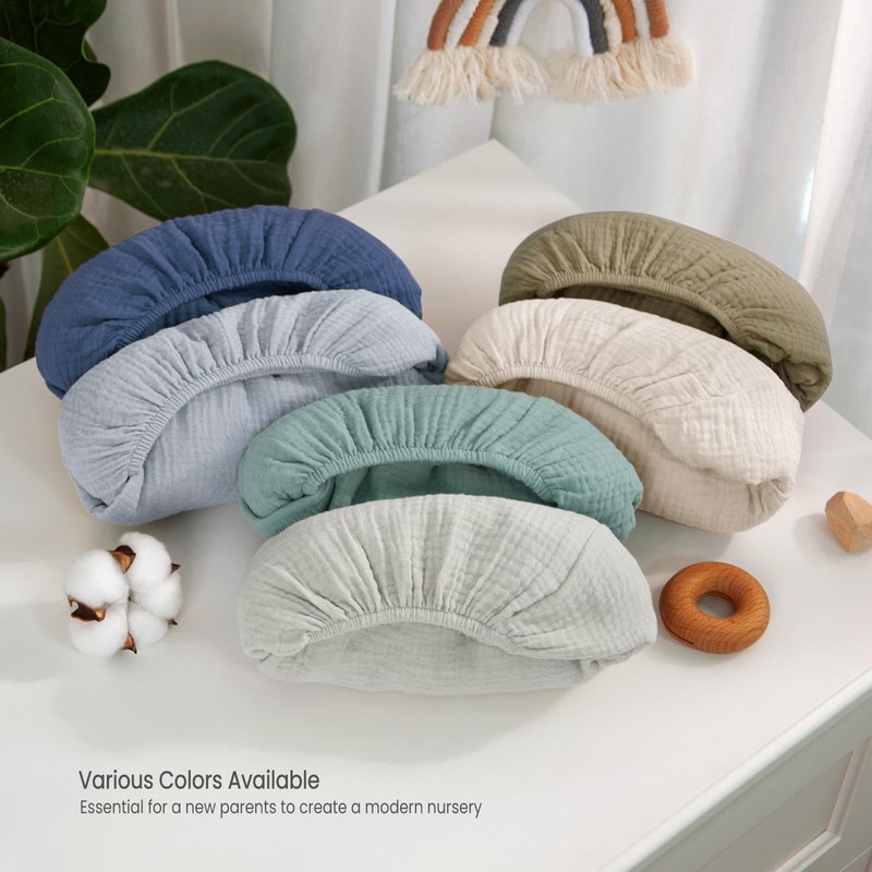 lulumoon Baby Changing Pad Cover: Muslin Diaper Changing Table Pad