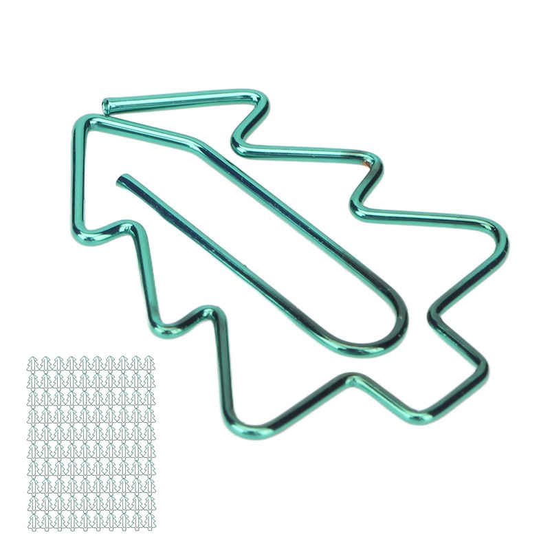 100Pcs Paper Clips Cute Unique Tree Shape Electroplating Process Lightweight