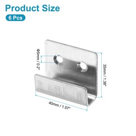 uxcell 6Pcs Mounting Bracket, 40x35mm Stainless Steel Tile Display Wall Hanger, Wall Mounted Hook Fastener Brackets for Mirrors Picture, Silver