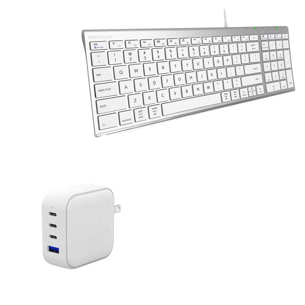 BoxWave Charger Compatible with Macally Compact Wired Keyboard - PD
