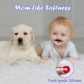 3Pcs Cute Kissable Mustache Pacifier for Babies Funny Lips Baby Pacifiers - BPA Free Latex Free