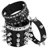 EMORBALS Punk Rock Studded Bracelet - Adjustable Leather Cuff Spiked