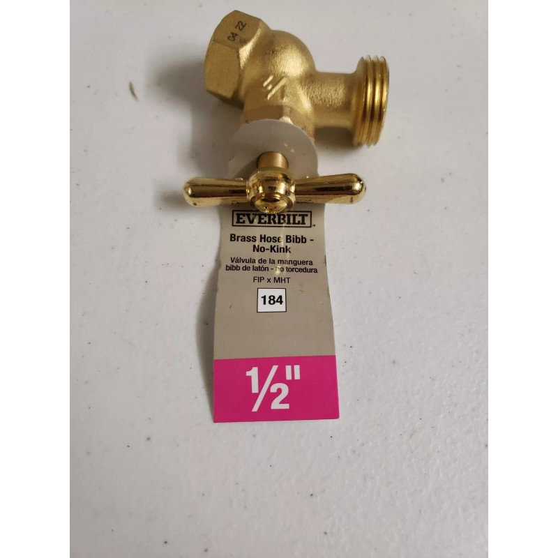 Everbilt 1/2" No Kink Brass Hose Bibb Valve VHN-STD-B3EB- NEW