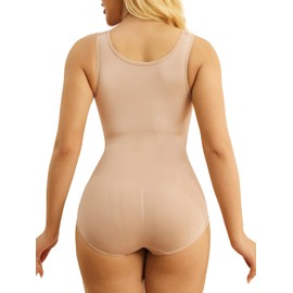 Rosemary Kiss Shapewear Bodysuits for Women Tummy Control Seamless Sculpting Tops Waist Compression Body Suit Shaper, Beige, Medium