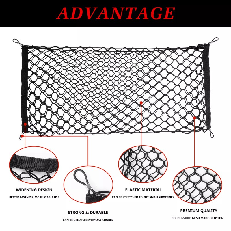QUAYUB Rear Trunk Envelope Mesh Organizer Cargo Net for INFINITI