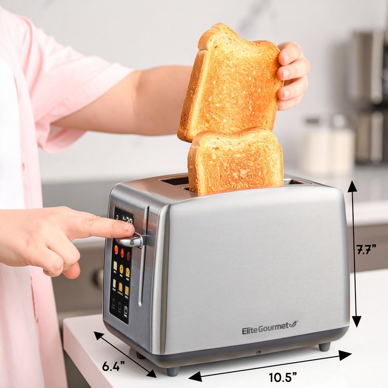 Elite Gourmet ECT2899 LCD Touch Toaster, 2 Extra-Wide Slots, 6