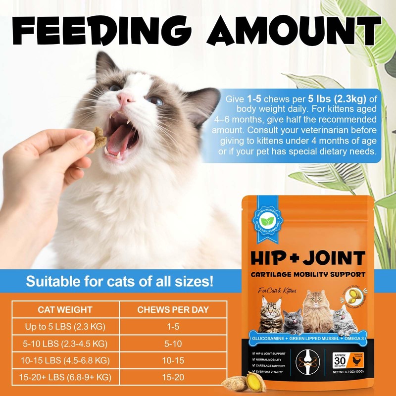 Cat Hip + Joint Health Crunchy & Creamy Chews, Joint