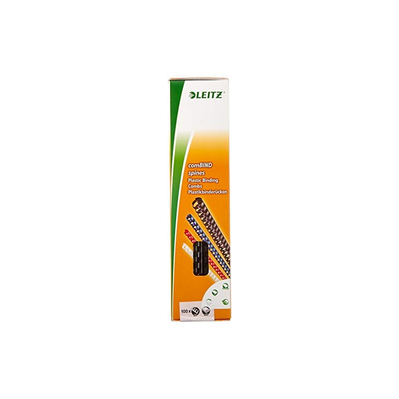 Leitz Plastic Comb Binding Spines 6mm Black - Pack of