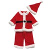 Street Cup Unisex Baby Christmas Costume Santa 3-Piece Set, red
