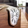 Melting Clock, Funny Precise Melted Clock for Desktop (Gold)