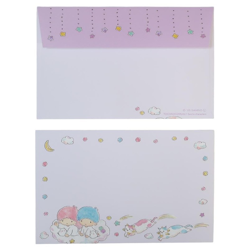 トコロコムギxサンリオキャラクターズ[レターセット]/キキ＆ララと夜空の流れ星にゃんこ サンリオ