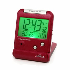 Atlanta Wireless Alarm Clock Digital LCD Display Travel Alarm Clock with Flap Temperature – 1806/1 (Red)