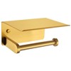 APLusee Brushed Gold Toilet Paper Holder with Shelf, 304 Stainless
