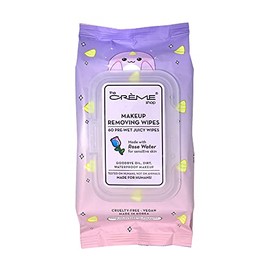 The Crème Shop Makeup Removing Wipes Made with Rose Water for Sensitive Skin (60 Pre-Wet Juicy Wipes)