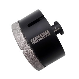 DT-DIATOOL Daimond Core Drill Bit 4 Inch Vaccum Brazed Hole Saw with 5/8"-11 thread Drilling for Procelain Tile Ceramic Stoneware Marble Granite Stone Brick