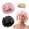 XdealCozyxc 2 Pcs Silk Bonnet for Sleeping, Satin Bonnet, Adjustable