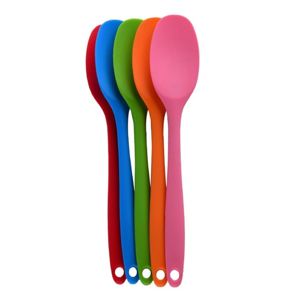 MAGICLULU 1pc Silicone Soup Spoon with Long Handle Nonstick Serving