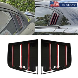 2x Car Window Scoop Side Louver Air Vent Cover With Trim For 11-21 Dodge Charger