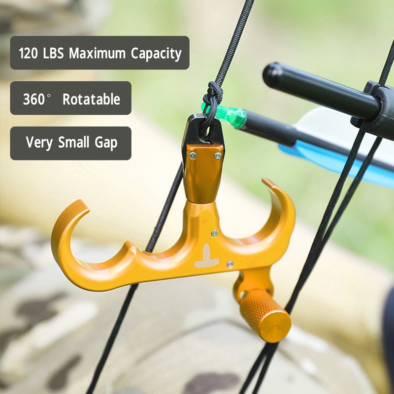 3 Finger Hand Held Bow Release Aluminum Alloy Thumb Release