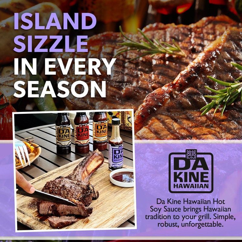 Da Kine Hawaiian Hot Soy Sauce, Premium Gourmet Hot Sauce