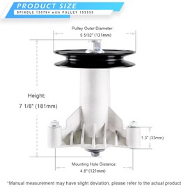 JXJKCZ 2 Spindle Assembly 130794, 128285, 133172, 130794MS, 130794WA, 130794CS with Pulley 153535 173436 Fit Hus qvarna lt2000 lt1000 DYT4000 42" 36" 38" Mower Deck