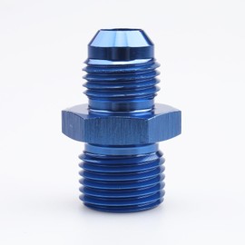 Blue Anodized Straight Aluminum Male Flare -6 AN to M16x1.5 Male Metric Thread Pipe Fuel Fitting Adapter